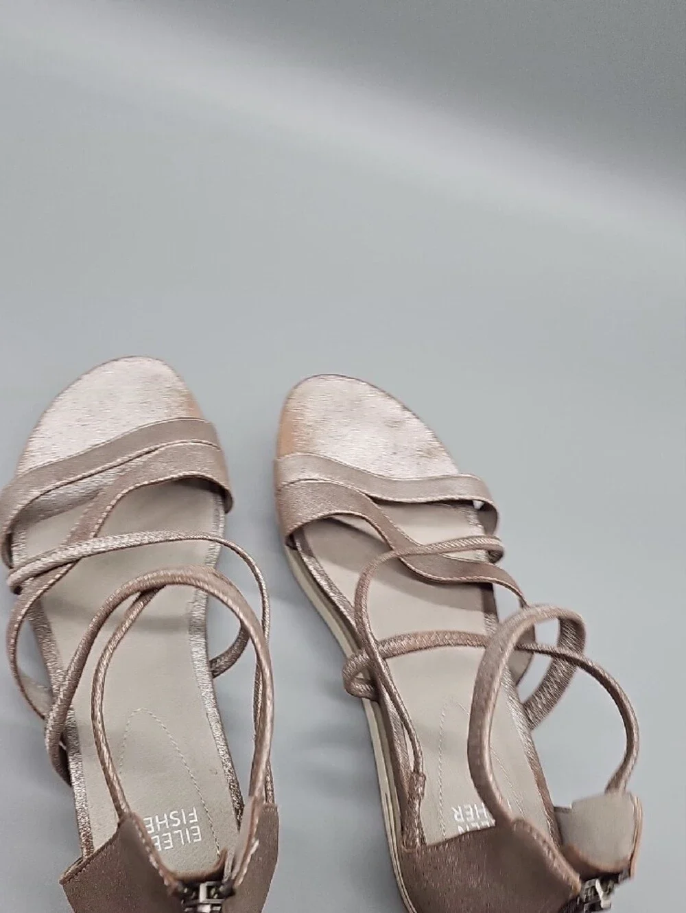 Eileen Fisher Metallic Blush Strappy Sandals